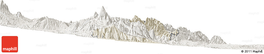 Shaded Relief Horizon Map of Banos, lighten
