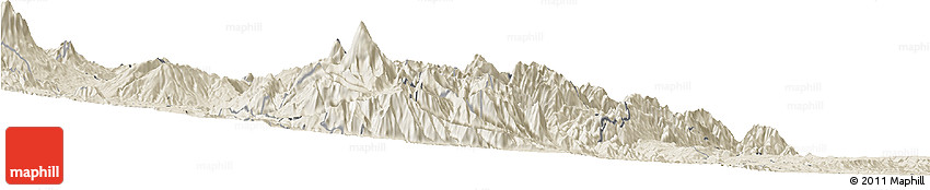 Shaded Relief Horizon Map of Banos