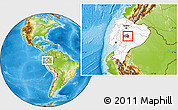 Physical Location Map of Banos, highlighted country, highlighted parent region, within the entire country