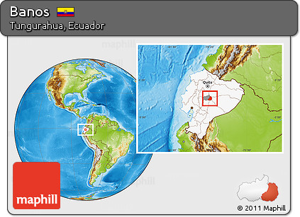 Physical Location Map of Banos, highlighted country, highlighted parent region