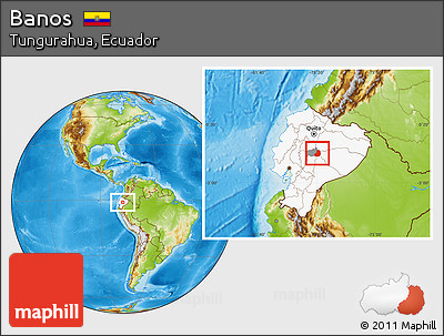 Physical Location Map of Banos, highlighted country, highlighted parent region