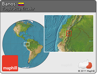 Satellite Location Map of Banos