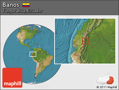 Satellite Location Map of Banos