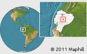 Satellite Location Map of Banos, highlighted country