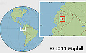 Savanna Style Location Map of Banos, highlighted parent region