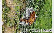Physical Map of Banos, satellite outside