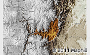 Physical Map of Banos, semi-desaturated