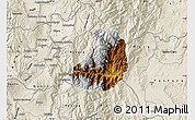 Physical Map of Banos, shaded relief outside