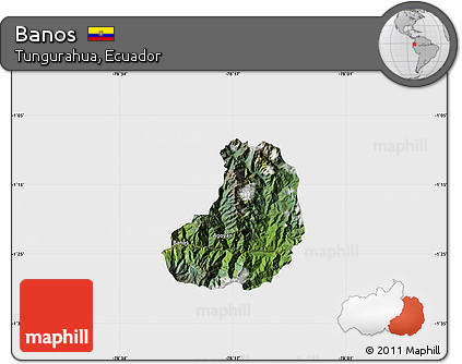 Satellite Map of Banos, single color outside