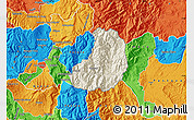 Shaded Relief Map of Banos, political outside