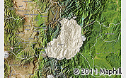 Shaded Relief Map of Banos, satellite outside