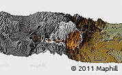 Physical Panoramic Map of Banos, darken