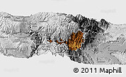 Physical Panoramic Map of Banos, desaturated