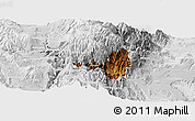 Physical Panoramic Map of Banos, lighten, desaturated