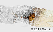 Physical Panoramic Map of Banos, lighten