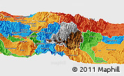 Physical Panoramic Map of Banos, political outside