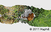 Physical Panoramic Map of Banos, satellite outside