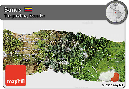 Satellite Panoramic Map of Banos
