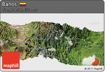 Satellite Panoramic Map of Banos