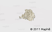 Shaded Relief Panoramic Map of Banos, cropped outside
