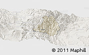 Shaded Relief Panoramic Map of Banos, lighten
