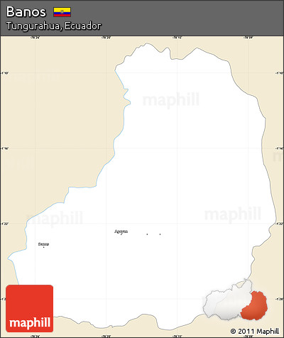 Classic Style Simple Map of Banos, single color outside