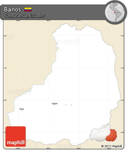 Classic Style Simple Map of Banos, single color outside