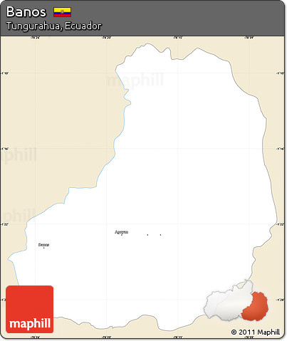 Classic Style Simple Map of Banos, single color outside
