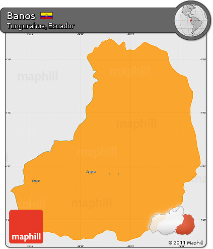 Political Simple Map of Banos, single color outside
