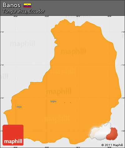 Political Simple Map of Banos, single color outside
