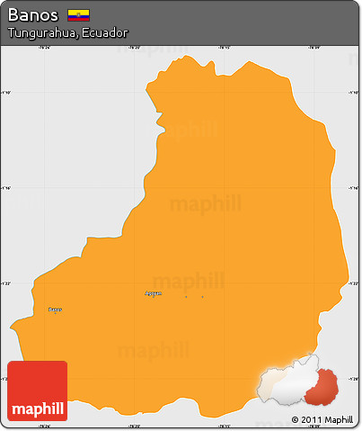 Political Simple Map of Banos, single color outside