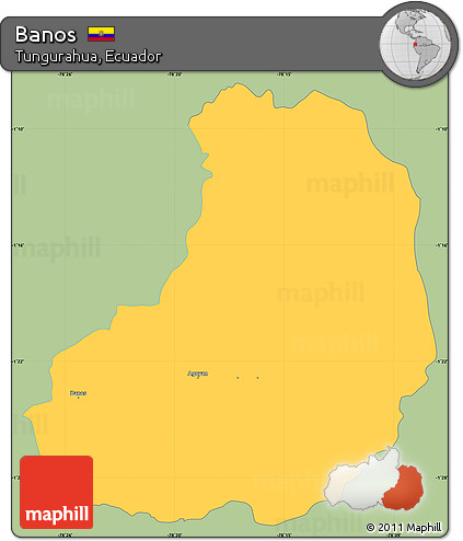 Savanna Style Simple Map of Banos, single color outside