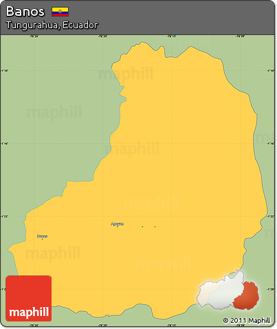Savanna Style Simple Map of Banos, single color outside