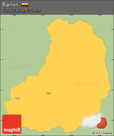 Savanna Style Simple Map of Banos, single color outside