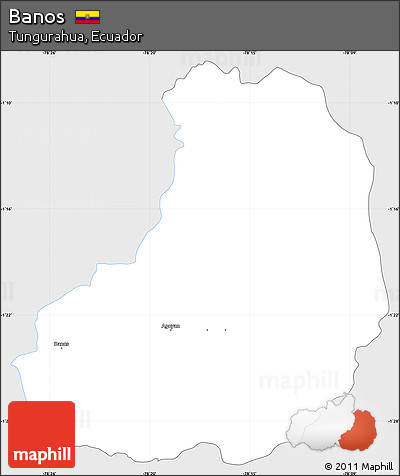 Silver Style Simple Map of Banos, single color outside