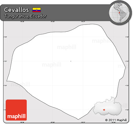 Silver Style Simple Map of Cevallos, cropped outside