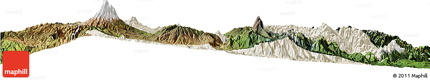 Shaded Relief Horizon Map of Tungurahua, satellite outside Shaded Relief Horizon Map of Tungurahua, satellite outside