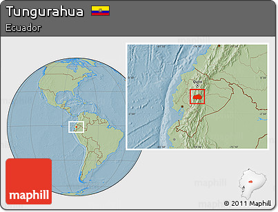 Savanna Style Location Map of Tungurahua, hill shading