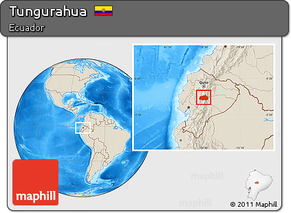 Shaded Relief Location Map of Tungurahua
