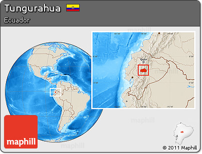 Shaded Relief Location Map of Tungurahua