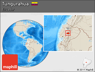 Shaded Relief Location Map of Tungurahua
