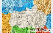 Shaded Relief Map of Tungurahua, political shades outside