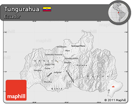 Silver Style Map of Tungurahua, single color outside