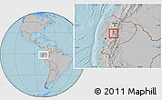 Gray Location Map of Mocha, within the entire country, hill shading