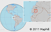 Gray Location Map of Mocha, within the entire country