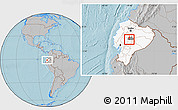Gray Location Map of Mocha, highlighted country, highlighted parent region, hill shading