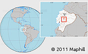 Gray Location Map of Mocha, highlighted country