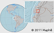 Gray Location Map of Mocha, highlighted parent region, within the entire country, hill shading