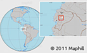 Gray Location Map of Mocha, highlighted parent region, within the entire country