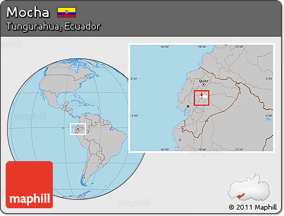 Gray Location Map of Mocha, highlighted parent region